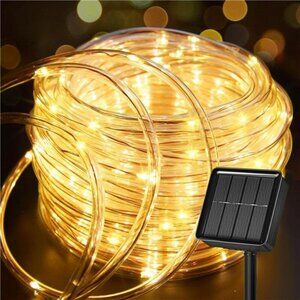 solar rope lights outdoor waterproof 39ft warm white led string garden patio dec